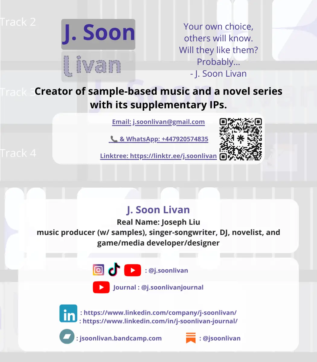 J. Soon Livan Business Card. Writer/Musician Email: joeliuprimary@gmail.com